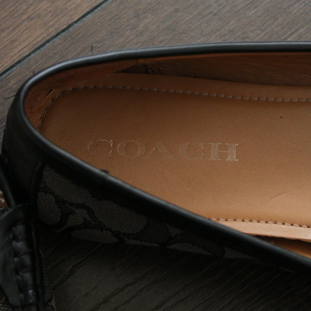 Coach Signature Logo Slip-On Loafers in Charcoal Gray - Picture 9 of 10